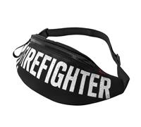 Sac Banane Voyage Portable Sacoche De Ceinture Drapeau Américain Thin Red Line, Pompier Noir avec Prise Casque Sac De Taille pour Randonnée Femme Vie Quotidienne 14X35Cm