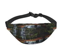 Sac banane Waterfall View de voyage, adapté pour le sport, la course, le cyclisme, les voyages, la pêche