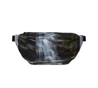 Sac banane Waterfall Views. Grande capacité, imperméable et résistant à la poussière, fermeture éclair sécurisée, convient pour les voyages et les activités de plein air, noir, taille unique