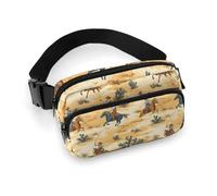 Sac banane Western Cowboy imprimé cactus B pour femme, sac banane tendance