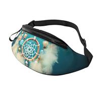 Sac Banane White Dream Catcher Feather Sac De Ceinture Réglable Bum Bag Belt Durable Waist Pack pour Camping Voyage Cyclisme