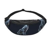 Sac banane Wolf Howl pour voyage, course à pied, mains libres | Polyester résistant. Sangle réglable. Poche pour téléphone. Idéal pour les voyages.
