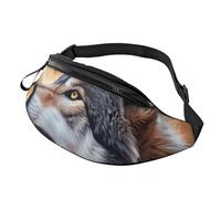Sac Banane Wolf Howling At The Moon Printed Sacoche Bandoulière Réglable Waist Pack Sport Sac De Ceinture pour Balade Cyclisme Gym