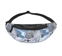 Sac banane Wolf Pounce pour voyage course à pied mains libres | Polyester résistant. Sangle réglable. Poche pour téléphone. Idéal pour les voyages.