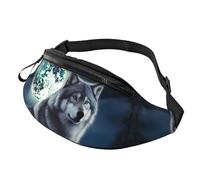 Sac banane Wolf Under Moon pour homme et femme, léger, réglable, sac banane tendance pour voyage, randonnée, course à pied