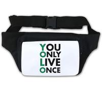 Sac banane « You Only Live Once » vert et noir - Sac banane blanc