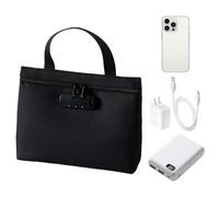 Sac Bancaire avec Serrure,Pochette Organisatrice d'argent Ergonomique - Sac À Argent avec Fermeture Éclair,pour Objets De Valeur Documents Billets Carnets De Banque Clés