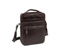 Sac bandouliÃšre cuir et soie de vachette Matties Bags Marron 17x25 cm