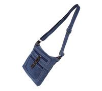 Sac Bandoulière Carré en Denim, Petit Modèle à Multiples Compartiments | Style Vintage Décontracté, Fermeture Zippée Pratique, pour Maquillage et Cartes D’identité, Shopping ou Déplacement