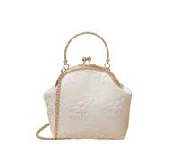 Sac BandoulièRe ChaîNe Portefeuille vintage en dentelle brodée avec coquillage et fleurs for femme, sac de mariage avec chaîne, sac à bandoulière for femme Pour Mariages, Cocktails, CéRéMonies(Color3)