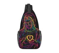 Sac bandoulière chrétien, sac de poitrine, sac à dos avec motif trèfle pour les voyages, la course et la randonnée, pour hommes et femmes, croix de Jésus, 3 pièces