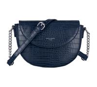 David Jones - Petit Sac Bandoulière Crocodile Femme - Sac à Main Cuir PU Matelassé Croco Porté Epaule - Besace Sacoche Chaînes Pochette Soirée Demi Lune - Crossbody Bag Elégant Mode Tendance - Bleu