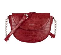 David Jones - Petit Sac Bandoulière Crocodile Femme - Sac à Main Cuir PU Matelassé Croco Porté Epaule - Besace Sacoche Chaînes Pochette Soirée Demi Lune - Crossbody Bag Elégant Mode Tendance - Rouge
