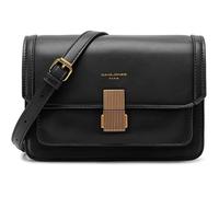 Sac Bandoulière - David Jones - Petit Sac Epaule Femme Cuir PU Rigide - Rabat Joli Fermoir - Noir
