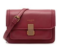Sac Bandoulière - David Jones - Petit Sac Epaule Femme Cuir PU Rigide - Rabat Joli Fermoir - Rouge