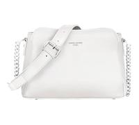 Sac bandoulière - David Jones - Petit Sac Epaule Multipoche Cuir PU Femme - 3 Compartiments - Blanc