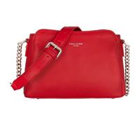 Sac bandoulière - David Jones - Petit Sac Epaule Multipoche Cuir PU Femme - 3 Compartiments - Rouge