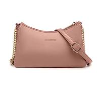 David Jones - Petit Sac Bandoulière Plusieurs Compartiments Femme - Sac à Main Porté Epaule Simili Cuir PU - Pochette Sacoche Chaînes 3 Soufflets Multipoche - Besace Ville Soirée Téléphone - Rose