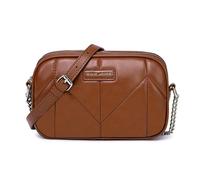 Sac bandoulière - David Jones - Petit Sac Multipoche - Similicuir PU - 2 Compartiments - Marron Camel