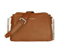 Sac bandoulière - David Jones - Petit Sac - Simili Cuir - 3 Compartiments - Marron Cognac