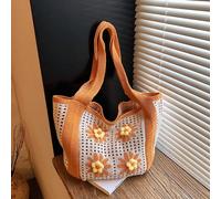 Sac bandoulière de style bohème coloré à la mode, fabriqué avec une technique de tressage ajouré, motif de crochet à carreaux de grand-mère, avec une sensation vintage faite main et une ambiance estiv