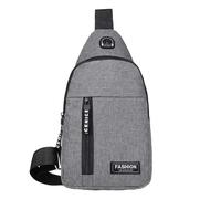 Sac bandoulière décontracté de style coréen pour les deux (Grey, One Size)