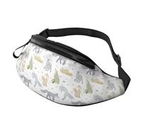 Sac bandoulière décontracté pour Homme et Femme, idéal pour la Course à Pied, Le Sport, Les Mains Libres, la Ceinture, Motif Loups d'art