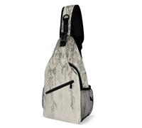 Sac Bandoulière Dessin De Branche De Saule Léger Sacoche Bandouliere Casual Pour Camping Femme 19X39Cm