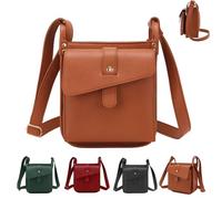 Sac BandoulièRe Dollver, Sac BandoulièRe En Cuir Au Design Unique, Sac à Main Avec Portefeuille IntéGré, Sac à Main DéContracté Avec BandoulièRe RéGlable Et Poches ZippéEs (Marron)