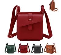 Sac BandoulièRe Dollver, Sac BandoulièRe En Cuir Au Design Unique, Sac à Main Avec Portefeuille IntéGré, Sac à Main DéContracté Avec BandoulièRe RéGlable Et Poches ZippéEs (Rouge)