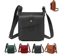 Sac BandoulièRe Dollver, Sac BandoulièRe En Cuir Au Design Unique, Sac à Main Avec Portefeuille IntéGré, Sac à Main DéContracté Avec BandoulièRe RéGlable Et Poches ZippéEs (Noir)