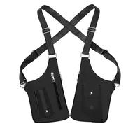 Sac Bandoulière Double Homme, Sac De Harnais D'épaule, Sac De Poitrine Antivol En Cuir, Bandoulière Double Sous Le Bras Avec Poches Multiples Anti Vol Imperméable