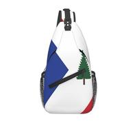 Sac Bandoulière Drapeau des Acadiens De Nouvelle-Angleterre Unisexe Sac De Poitrine Antivol Sling Bag pour Voyage Femme Randonnée
