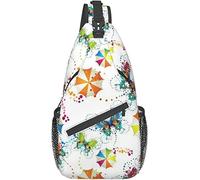 Sac bandoulière élé avec parapluies et Papillons, Concept féerique Magique, appréciez Votre Vie, thème Amour, Sac à Dos léger et décontracté pour Hommes et Femmes