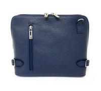 Sac bandoulière en cuir italien grainé MAMMA MIA Bleu foncé - OH MY BAG - Femme - 24 cm x 19 cm x 10 cm