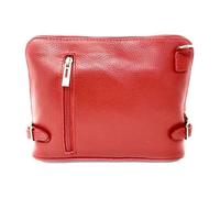 Sac bandoulière en cuir italien grainé MAMMA MIA Rouge clair - OH MY BAG - Femme - 24 cm x 19 cm x 10 cm