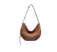 Sac bandoulière en cuir LA FESTIN pour femme - Sac fourre-tout zippé, sacoche pour femme avec fermeture éclair et bandoulière réglable - Lazy Brown