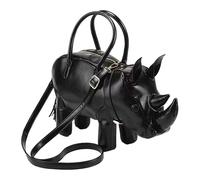 Sac bandoulière en forme de rhinocéros, sac à main mignon de style animal unisexe en cuir PU, idéal pour les trajets quotidiens, le travail et les fêtes