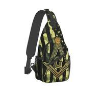 Sac bandoulière en franc-maçonnerie Camo sport Drapeau USA Sac de poitrine Unisexe Femmes Mode Homme Sacs à dos à épaule Voyage