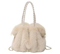Sac Bandoulière en Polyester & Fausse Fourrure - Sac à Main Peluche de 33 cm, Sacs Douillets pour Femmes | Bandoulière Réglable | Sâc d’Hiver, Loisirs, Shopping, Voyage, Plein Air, Décontracté & Stylé