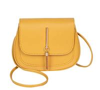 Sac Bandouliere Femme Cuir Tassel Portable Sac Besace Petit Sac A Main Sac De Cours LycéE Fille Pas Cher Sacs Une ÉPaule Simple Mode Pure Couleur Enveloppe Cabas (18x6x15cm, jaune)