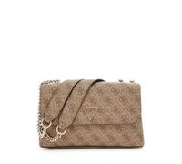 GUESS Sac à épaule brun clair pour femme - Eco Erica Convertible Xbody Flap Bag Latte Logo 298343
