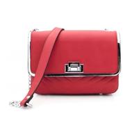 Sac bandoulière Gallantry en simili cuir rouge - Chaîne rigide - L 23 cm x H 16 cm x l 8 cm