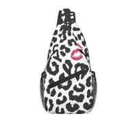 Sac bandoulière homme imprimé animal avec motif bisou, petit sac à dos de voyage.