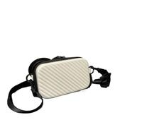 Sac Bandoulière Homme Sac à bandoulière en cuir PU souple for hommes, boîte légère Simple, sac tendance rayures diagonales, coque pressée, sacoche for(Beige)