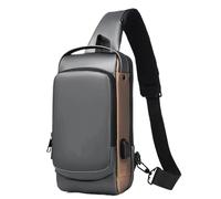 Sac Bandoulière Homme Sac à bandoulière for hommes, sac de Sport voyage for, multifonction, antivol, verrouillage par mot passe for l'équitation, sacs poitrine for moto(Grey)