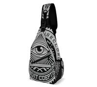 Sac Bandouliere Homme Symbole Maçonnique Franc-Maçon, Durable Sacs À Bandoulière Multifonction Sling Sac À Bandoulière pour Camping Homme École