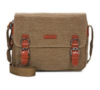 Sac bandoulière hommes Katana 6582 BESACE MOYENNE - TOILE GARNIE CUIR Marron Unique