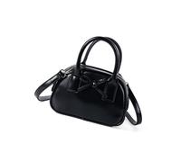 Sac bandoulière mode style coréen Sacs à bandoulière avec détails en arc en cuir PU Portefeuille pour le travail ou l'utilisation quotidienne des sacs à bandoulière, Noir