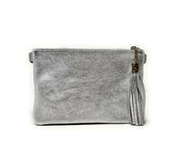 Sac bandoulière - OH MY BAG - MORGANE - Cuir grainé irisé - Argent clair - 23x16 cm